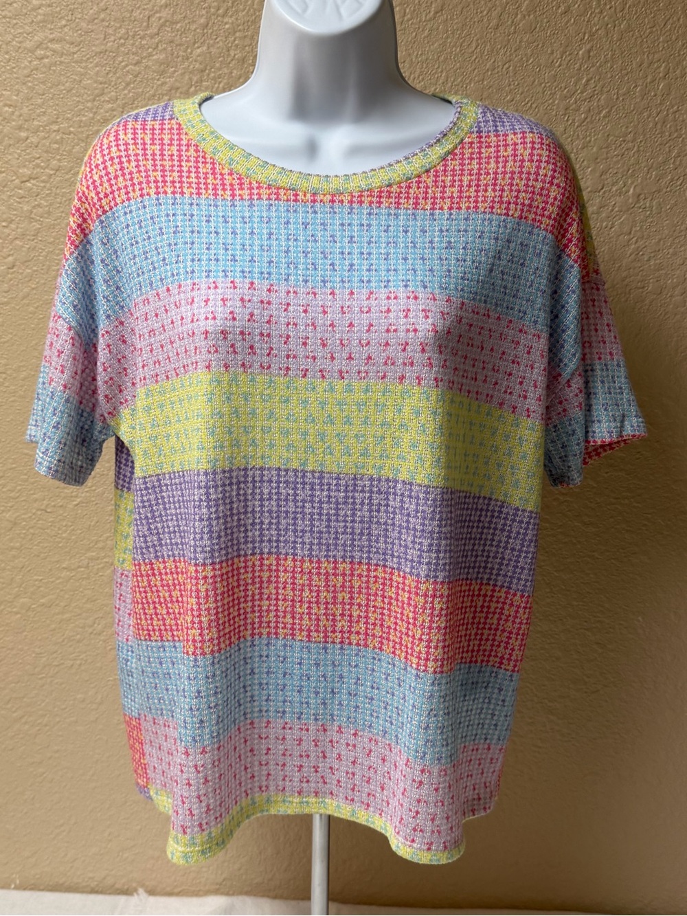 4/$20 Haptics Pastel Multicolor Striped Knit Top